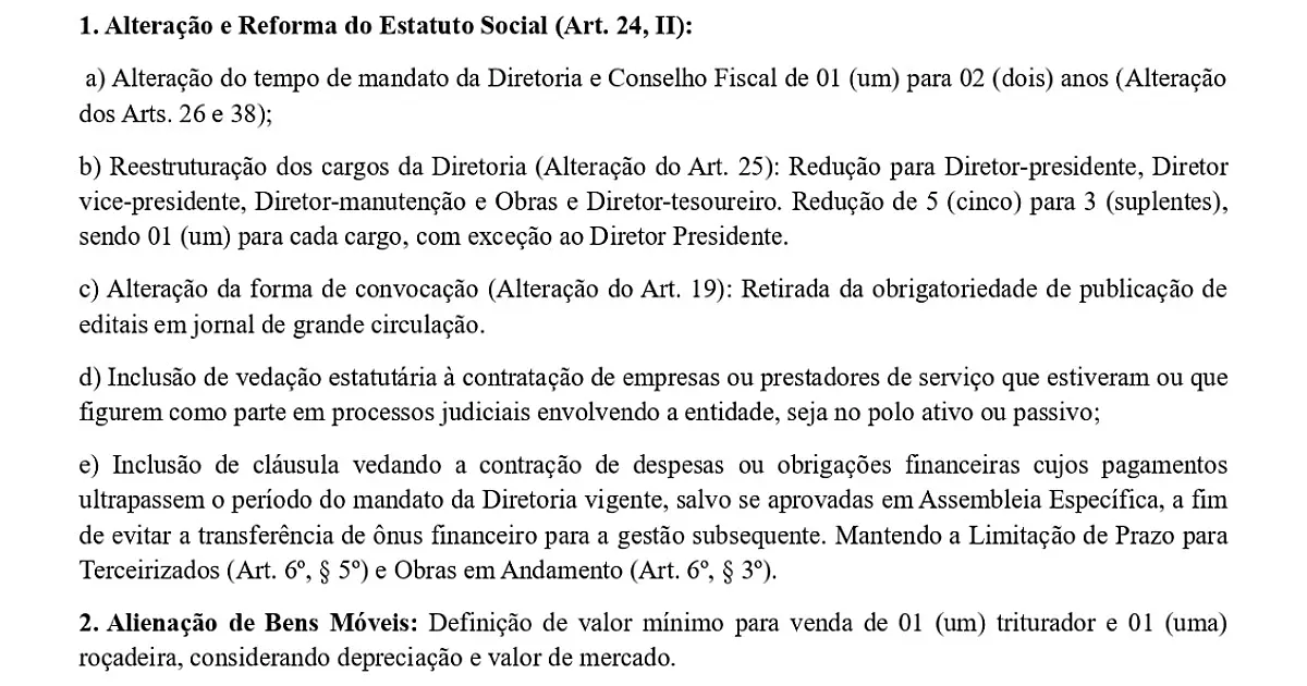 EDITAL DE CONVOCAÇÃO PARA ASSEMBLEIA GERAL EXTRAORDINÁRIA DA ASSOCIAÇÃO RETIRO DAS PALMEIRAS 29/01/2026