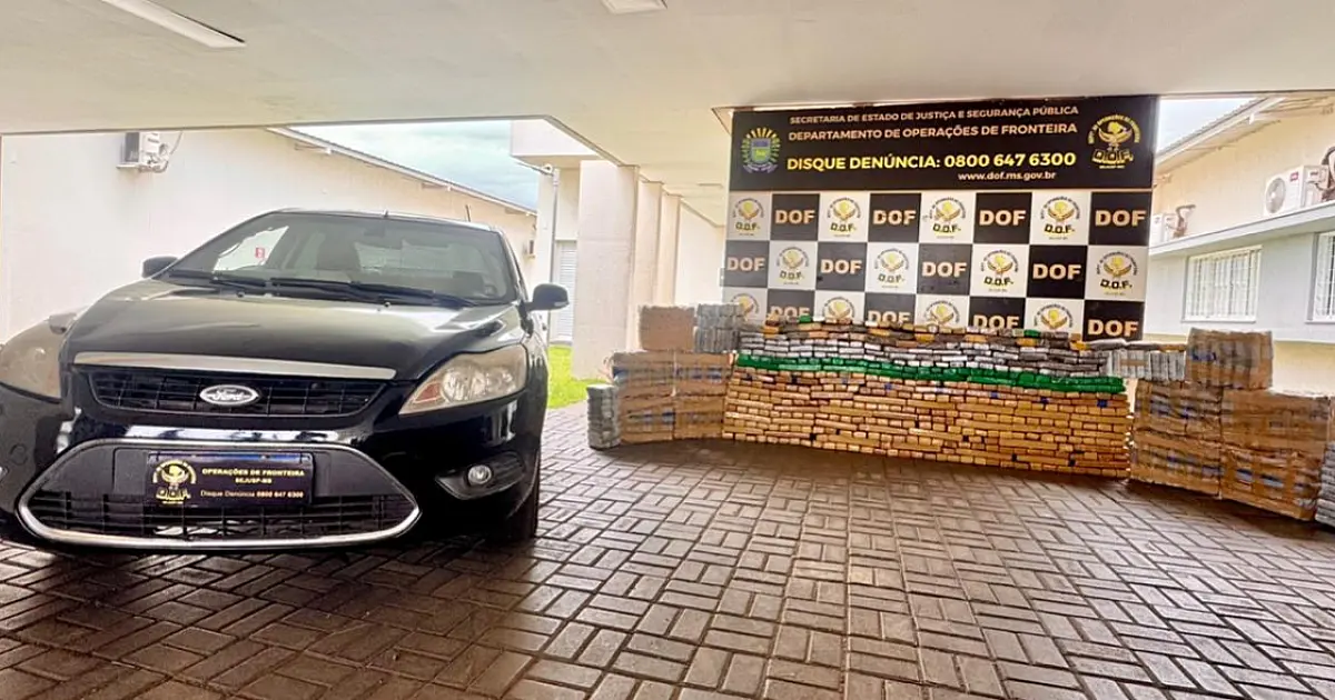 Foragido é preso com carro roubado e mais de 720 quilos de drogas em Dourados