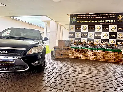 Foragido é preso com carro roubado e mais de 720 quilos de drogas em Dourados