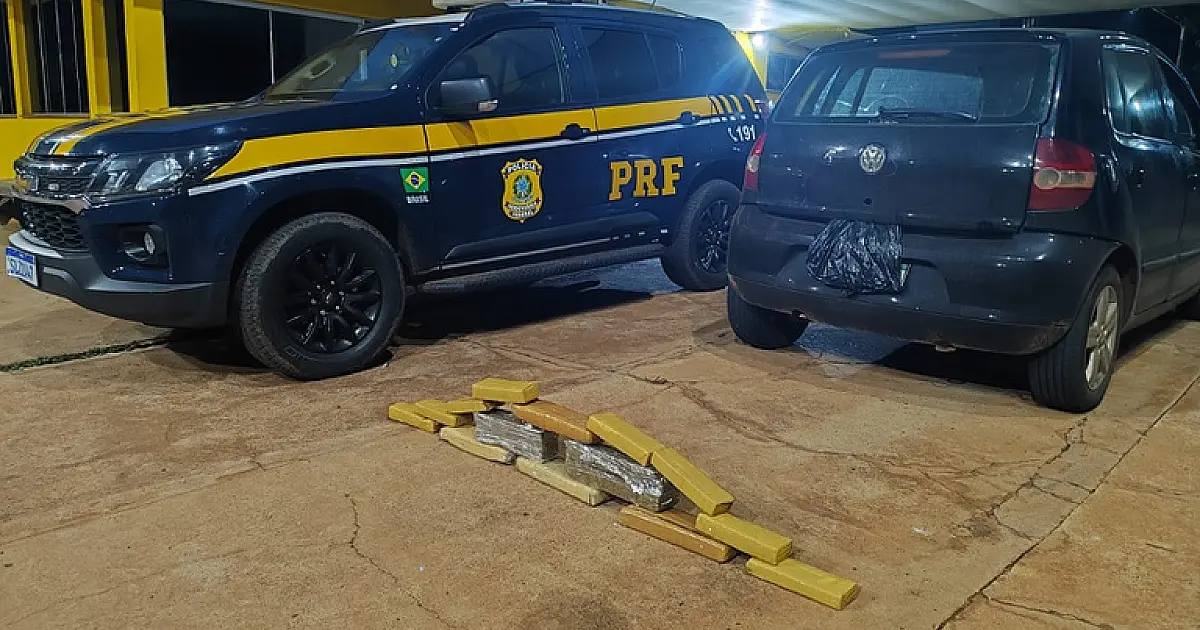 PRF apreende 14 quilos de maconha em Água Clara; droga seguia para Três Lagoas