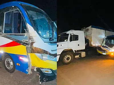 Ônibus de time de futsal de Ribas do Rio Pardo se acidenta na BR-262 após jogo em Três Lagoas