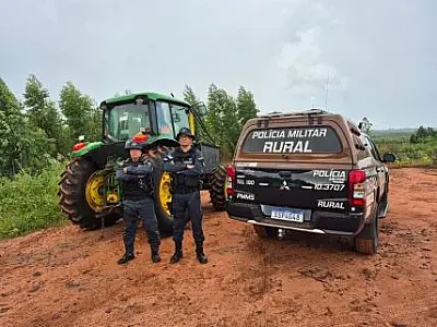 Polícia Militar Rural recupera trator de alto valor furtado em Selvíria