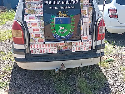 PM apreende três veículos carregados com cigarros contrabandeados em MS
