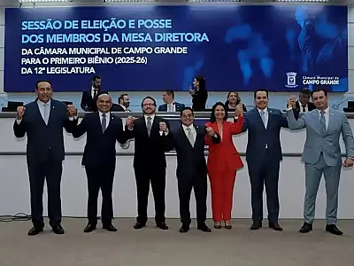 Mesa diretora da Câmara de Campo Grande eleita em julho de 2025.