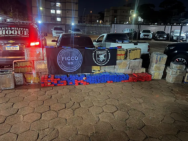 FICCO/MS apreende mais de uma tonelada de droga em Campo Grande com apoio do BPChoque